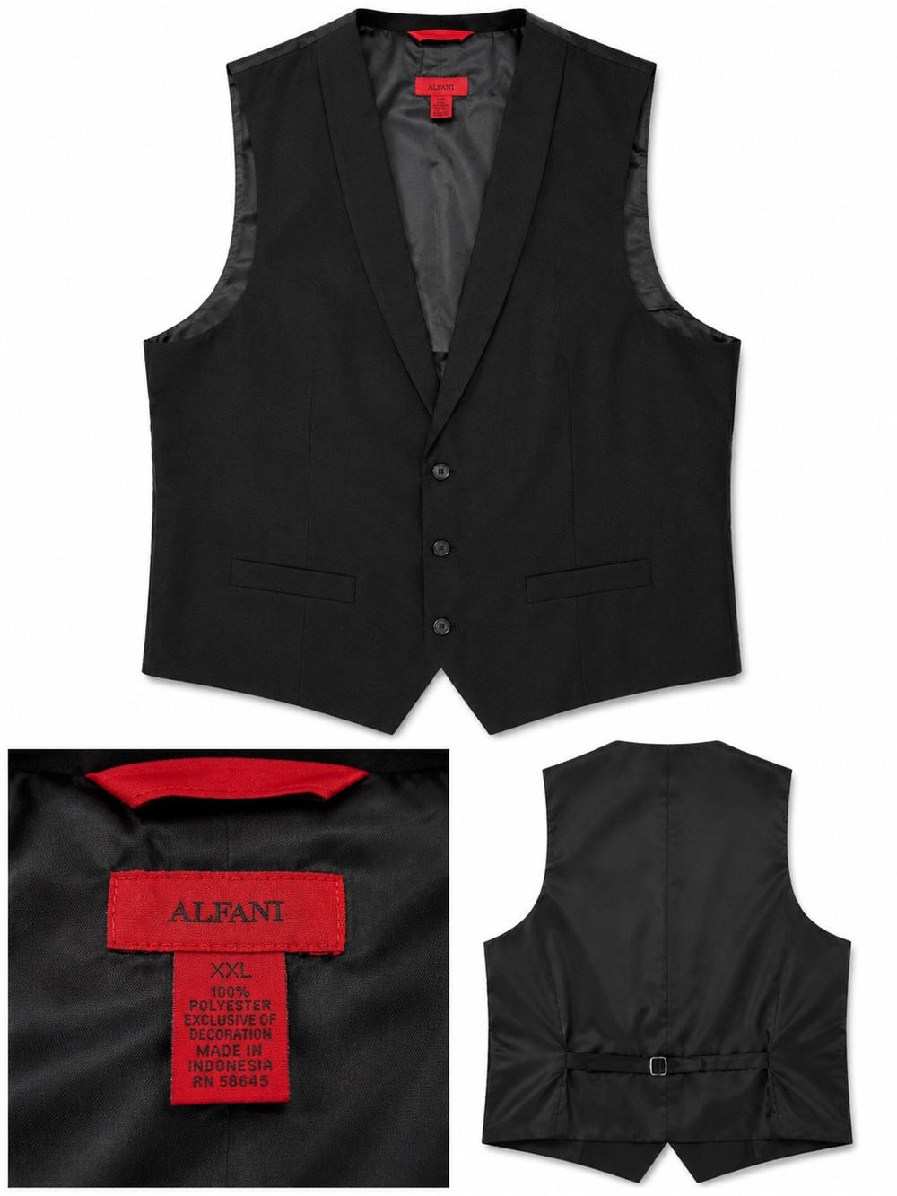 Alfani Black Formal Vest XXL